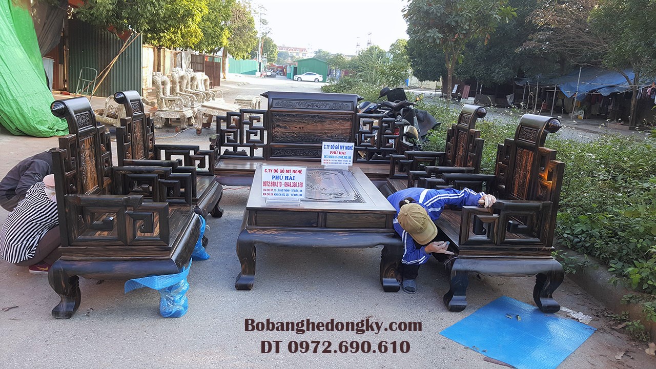 Bộ bàn ghế gỗ mu hoa